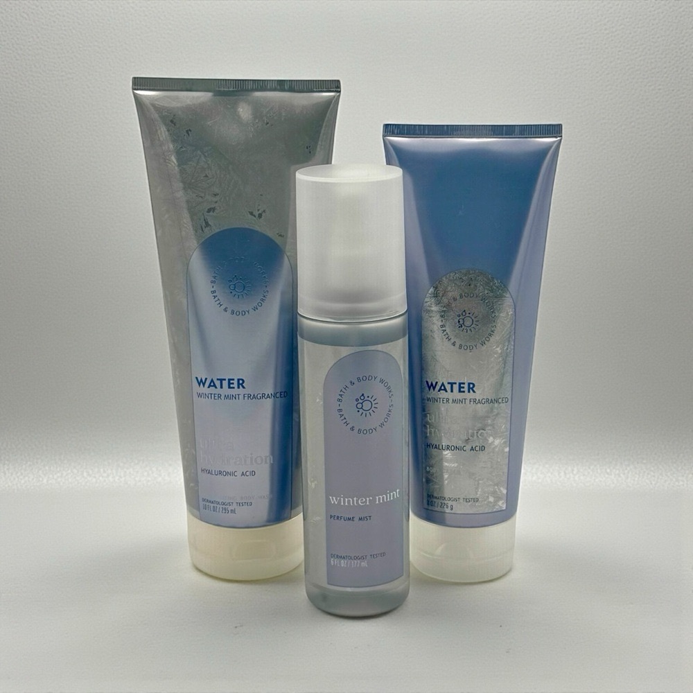 Bath & Body Works Water Winter Mint Body Care Gift Set NWT